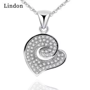 Женское ожерелье Lindon, кулон из медного сплава, циркон, модный подарок серебряный