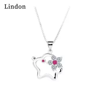 Женское ожерелье Lindon, кулон из медного сплава, циркон, модный подарок серебряный