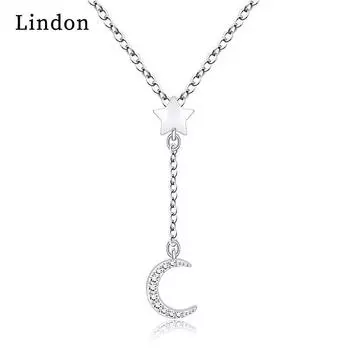 Женское ожерелье Lindon, кулон из медного сплава, циркон, модный подарок серебряный