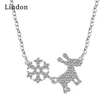 Женское ожерелье Lindon, кулон из медного сплава, циркон, модный подарок серебряный