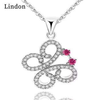 Женское ожерелье Lindon, кулон из медного сплава, циркон, модный подарок серебряный