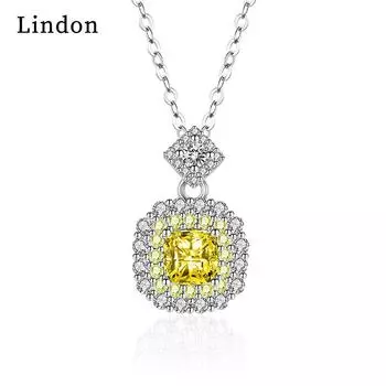 Женское ожерелье Lindon, кулон из медного сплава, циркон, модный подарок жёлтый