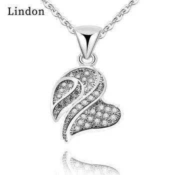 Женское ожерелье Lindon, кулон из медного сплава, циркон, модный подарок серебряный