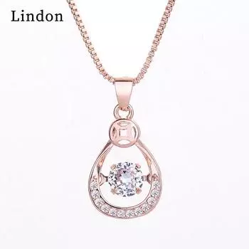 Женское ожерелье Lindon, кулон из медного сплава, циркон, модный подарок
