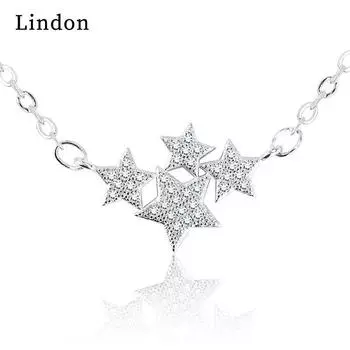 Женское ожерелье Lindon, кулон из медного сплава, циркон, модный подарок белый