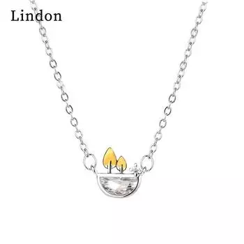 Женское ожерелье Lindon, кулон из медного сплава, циркон, модный подарок