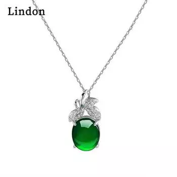 Женское ожерелье Lindon, кулон из медного сплава, циркон, модный подарок зелёный