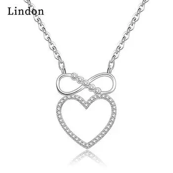 Женское ожерелье Lindon, кулон из медного сплава, циркон, модный подарок серебряный