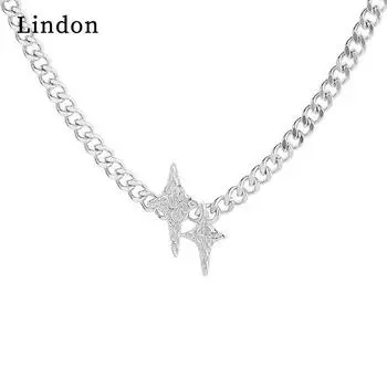 Женское ожерелье Lindon, кулон из медного сплава, циркон, модный подарок серебряный