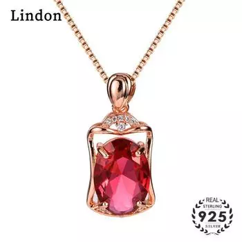 Женское ожерелье Lindon, кулон из медного сплава, циркон, модный подарок красный