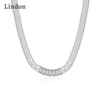 Женское ожерелье Lindon, кулон из медного сплава, циркон, модный подарок серебряный