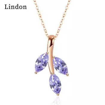 Женское ожерелье Lindon, кулон из медного сплава, циркон, модный подарок зелёный