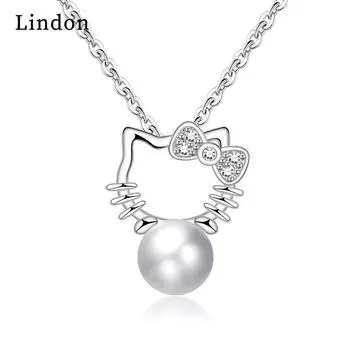 Женское ожерелье Lindon, кулон из медного сплава, циркон, модный подарок серебряный