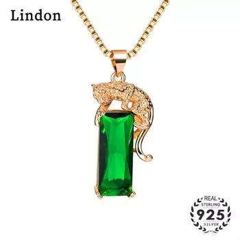 Женское ожерелье Lindon, кулон из медного сплава, циркон, модный подарок зелёный