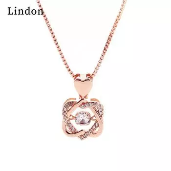 Женское ожерелье Lindon, кулон из медного сплава, циркон, модный подарок