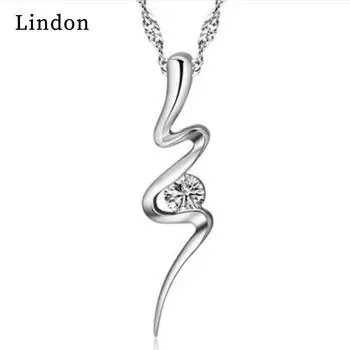 Женское ожерелье Lindon, кулон из медного сплава, циркон, модный подарок серебряный