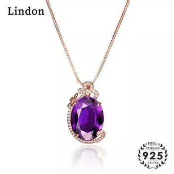 Женское ожерелье Lindon, кулон с цирконом, модный подарок фиолетовый