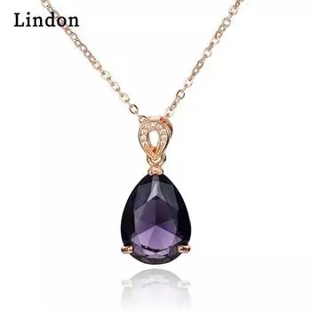 Женское ожерелье Lindon, кулон с цирконом, модный подарок фиолетовый