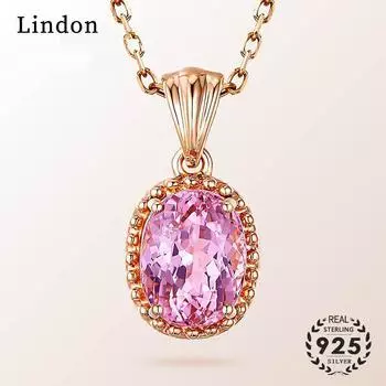 Женское ожерелье Lindon с медным кулоном и кристаллом циркона для сладких свиданий с геометрией розовый