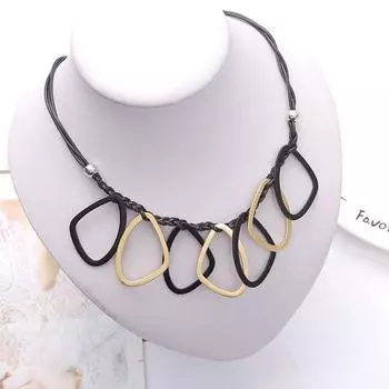 Женское ожерелье модное геометрическое свитерное колье чёрный