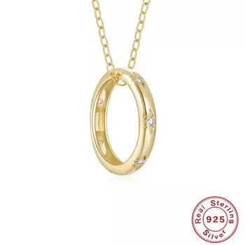 Женское ожерелье на ключицу из простого круглого серебра S925 с бриллиантами 925 Silver