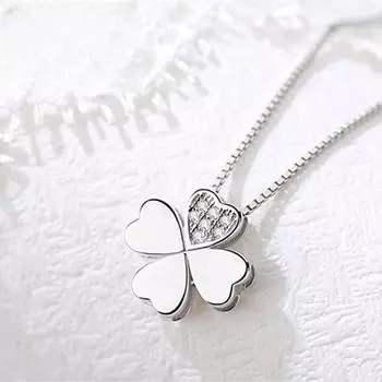 Женское ожерелье Niche Design S925 стерлингового серебра с подвеской в виде четырехлистного клевера, цепочкой на ключицу 925