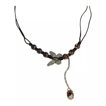 Женское ожерелье, подвеска из бисера, регулируемая длина, ретро, этнический стиль, кисточка, крутая вечеринка для девочек, клуб A