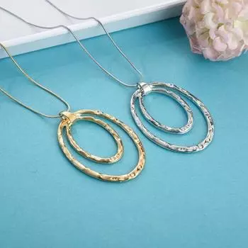 Женское ожерелье, преувеличенный двухслойный обруч, подвеска, свитер, цепь, гальванизированная змеиная кость, легкая одежда золотистый