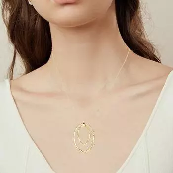 Женское ожерелье, преувеличенный двухслойный обруч, подвеска, свитер, цепочка с гальваническим покрытием, змеиная кость, легкая одежда, аксессуар для повседневной носки серебряный