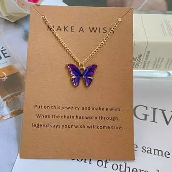 Женское ожерелье, яркая изысканная гладкая кромка, полированная бабочка, цепочка на шею для свиданий, женский аксессуар 5