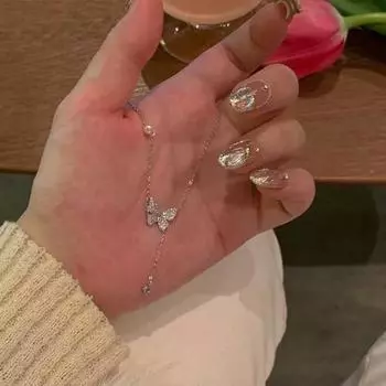 Женское ожерелье с бабочками, сверкающие ювелирные изделия, гальваника, подвеска со стразами, ожерелье на День Святого Валентина