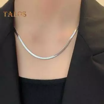 Женское ожерелье с цепочкой из змеиной кости, без кулона, два цвета, доступны для женщин, для свиданий, повседневной носки, банкета, работы, вечеринки, украшения для шеи, праздничный подарок серебряный