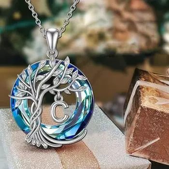 Женское ожерелье с гальваническим покрытием, глянцевое, износостойкое, шикарное, подвеска от AZ, Древо жизни, женское ожерелье для отпуска R