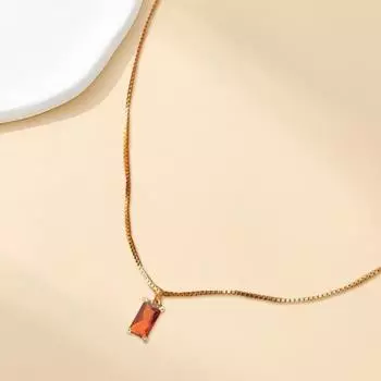 Женское ожерелье с геометрическим узором, подвеской из горного хрусталя, цепочкой из змеиной кости, сплавом в стиле ретро, регулируемой длиной