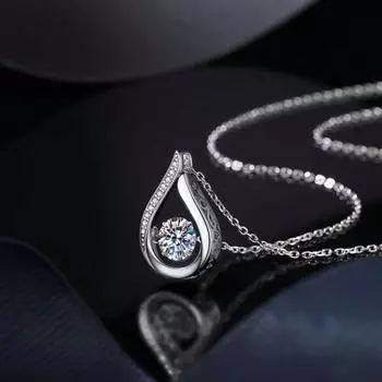 Женское ожерелье с инкрустацией из кубического циркония и подвеской в форме капли воды, регулируемая длина ожерелья с