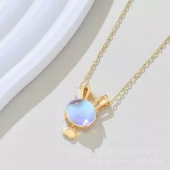 Женское ожерелье с кроликом, легкая роскошь, простое, с темпераментом, милый кулон со знаком зодиака