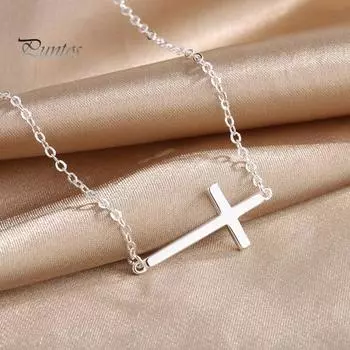 Женское ожерелье с маленькой подвеской, колье-цепочка, религиозная вера, ювелирные изделия, простой модный аксессуар для нее серебряный