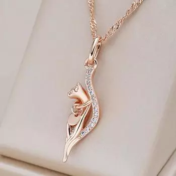 Женское ожерелье с микро-инкрустацией из циркона и кота, соответствующая волнистая цепочка, золотого цвета, вечерние повседневные украшения