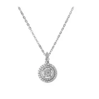 Женское ожерелье с многослойным круглым кулоном из кубического циркония на шею, повседневная одежда, подарки