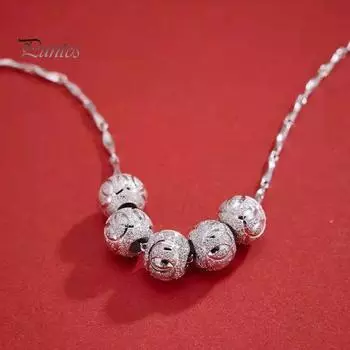 Женское ожерелье с подвесками Lucky Beads Decor Гальваническое волнообразное колье с узором Женское колье-чокер Подарок A