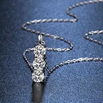 Женское ожерелье с подвеской из горного хрусталя, простой стиль, регулируемая длина, с удлиненной цепочкой, гальваническое ожерелье на ключицу для вечеринки, официального банкета серебряный