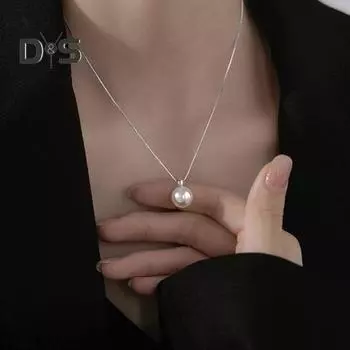 Женское ожерелье с подвеской из искусственного жемчуга, медная цепочка из змеиной кости, вечеринка, свадьба, выпускной, ожерелье на ключицу, шея, ювелирные изделия белый