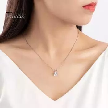 Женское ожерелье с подвеской из мерцающего горного хрусталя, регулируемая длина, украшение на шею, повседневная одежда, подарок, легкое женское ожерелье на ключицу белый