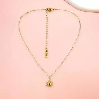 Женское ожерелье с подвеской от солнца из нержавеющей стали, регулируемая удлиненная цепочка, подвесное ожерелье, ювелирные изделия золотистый