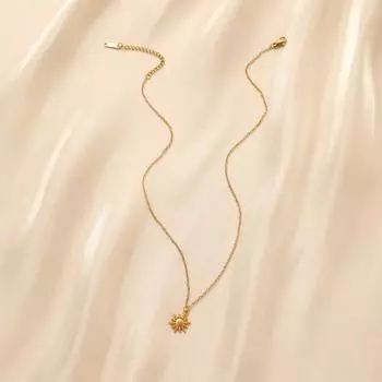 Женское ожерелье с подвеской от солнца из нержавеющей стали, регулируемая удлиненная цепочка, подвесное ожерелье, ювелирные аксессуары золотистый