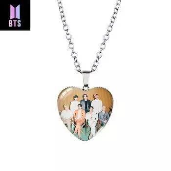 Женское ожерелье с подвеской в форме сердца BTS, отличный подарок на день Святого Валентина, мужская пара в форме сердца с любовью