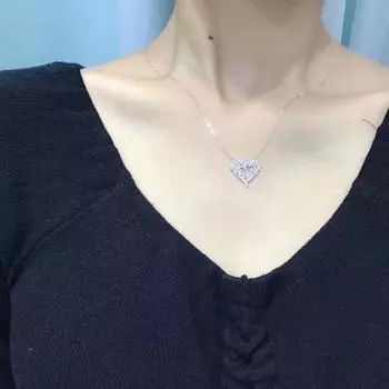 Женское ожерелье с подвеской в форме сердца, мерцающий кубический цирконий, регулируемая длина, украшения на шею, ежедневно