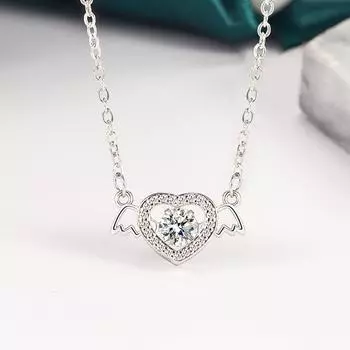 Женское ожерелье с подвеской в виде хрустального сердца любви one size