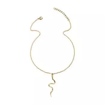 Женское ожерелье с подвеской в виде змеи, регулируемое, с удлиненной цепочкой, винтажная женская ключица золотистый