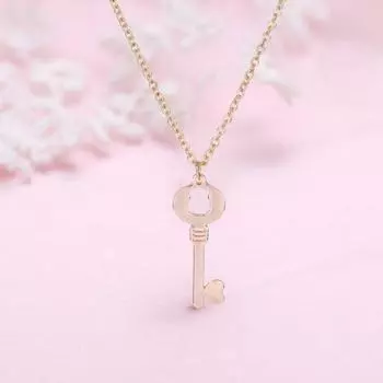 Женское ожерелье с подвеской в виде ключа, сплошное цветное выдалбленное цветное ожерелье из нержавеющей стали, украшение на шею, ювелирные изделия, женское ожерелье серебряный